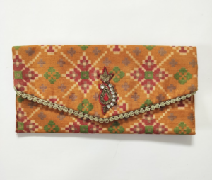 Envelope button pouch (orange)